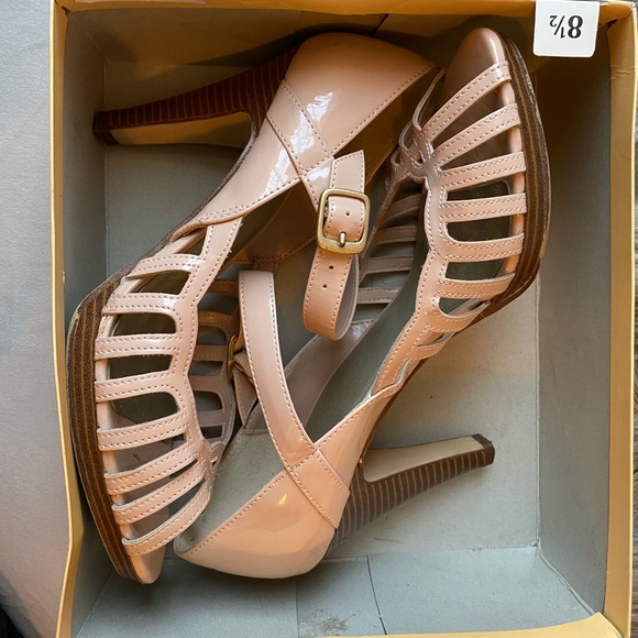 Pale Pink Open Toe Heels - Picture 2 of 6